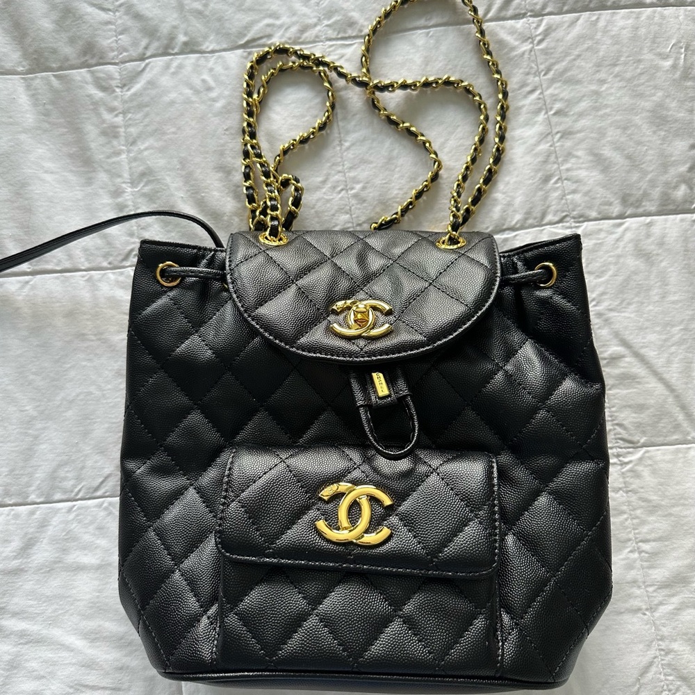 Black Leather Backpack
